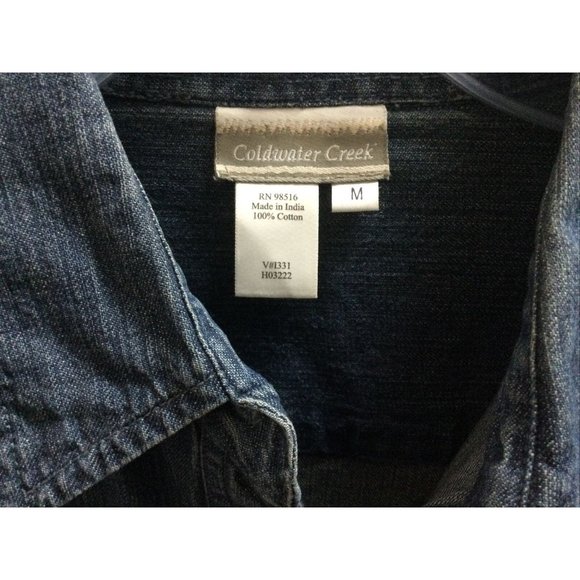 Coldwater Creek Womens Embroidered Jean Denim Jacket Or Shirt Medium M - Picture 4 of 6